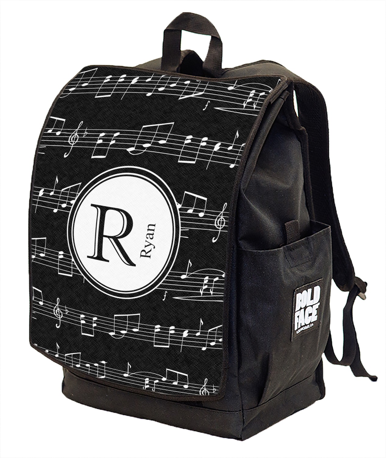 Musical Notes Backpack w/ Front Flap (Personalized) - YouCustomizeIt