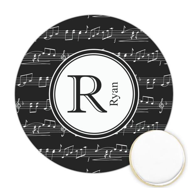 Custom Musical Notes Printed Cookie Topper - Round (Personalized)