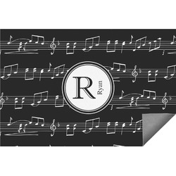 Musical Notes Indoor / Outdoor Rug - 6'x8' w/ Name and Initial
