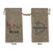 Musical Notes Large Burlap Gift Bags - Front & Back