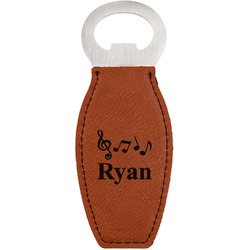 Musical Notes Leatherette Bottle Opener - Double Sided (Personalized)