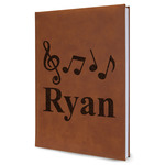 Musical Notes Leather Sketchbook - Large - Double Sided (Personalized)