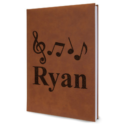 Musical Notes Leather Sketchbook - Large - Double Sided (Personalized)
