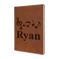 Musical Notes Leather Sketchbook - Small - Double Sided (Personalized)