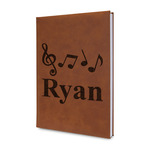 Musical Notes Leather Sketchbook - Small - Single Sided (Personalized)