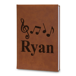 Musical Notes Leatherette Journal - Large - Double Sided (Personalized)