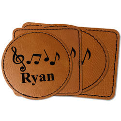 Musical Notes Faux Leather Iron On Patch (Personalized)