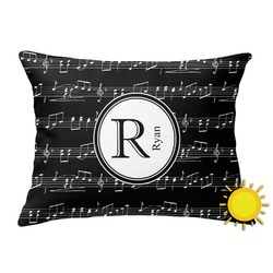 Musical Notes Outdoor Throw Pillow (Rectangular) (Personalized)