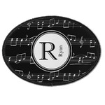 Musical Notes Iron On Oval Patch w/ Name and Initial