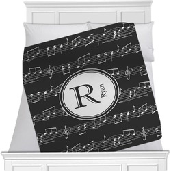 Musical Notes Minky Blanket - Toddler / Throw - 60"x50" - Single Sided (Personalized)