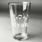 Musical Notes Pint Glass - Engraved (Personalized)