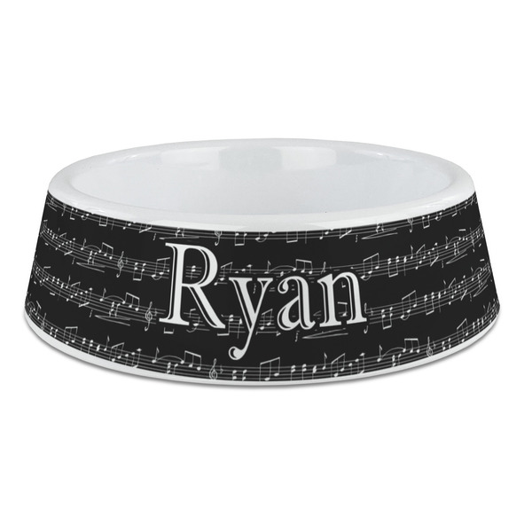 Custom Musical Notes Plastic Dog Bowl - Large (Personalized)