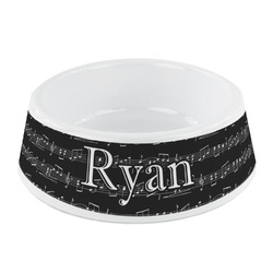 Musical Notes Plastic Dog Bowl - Small (Personalized)