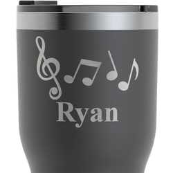 Musical Notes RTIC Tumbler - Black - Engraved Front & Back (Personalized)