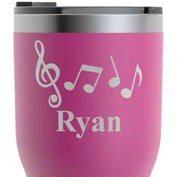 Musical Notes RTIC Tumbler - Magenta - Laser Engraved - Single-Sided (Personalized)