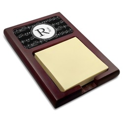 Musical Notes Red Mahogany Sticky Note Holder (Personalized)