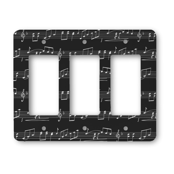 Custom Musical Notes Rocker Style Light Switch Cover - Three Switch