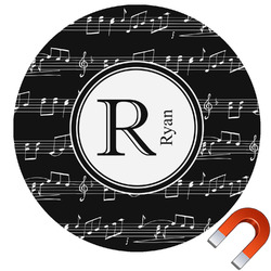 Musical Notes Round Car Magnet - 6" (Personalized)