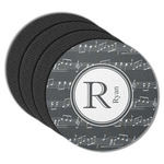 Musical Notes Round Rubber Backed Coasters - Set of 4 (Personalized)