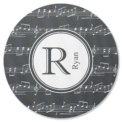 Musical Notes Round Rubber Backed Coaster (Personalized)