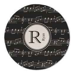 Musical Notes Round Linen Placemat - Single Sided (Personalized)