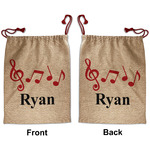 Musical Notes Santa Sack - Front & Back (Personalized)