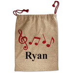 Musical Notes Santa Sack - Front (Personalized)