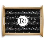 Musical Notes Natural Wooden Tray - Large (Personalized)