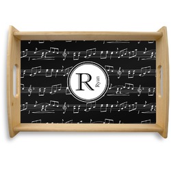 Musical Notes Natural Wooden Tray - Small (Personalized)