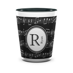 Musical Notes Ceramic Shot Glass - 1.5 oz - Two Tone - Set of 4 (Personalized)