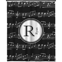 Musical Notes Extra Long Shower Curtain - 70"x84" (Personalized)