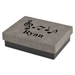 Musical Notes Small Gift Box w/ Engraved Leather Lid (Personalized)