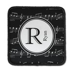 Musical Notes Iron On Square Patch w/ Name and Initial