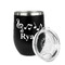 Musical Notes Stainless Wine Tumblers - Black - Double Sided - Alt View