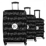 Musical Notes 3 Piece Luggage Set - 20" Carry On, 24" Medium Checked, 28" Large Checked (Personalized)