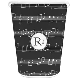 Musical Notes Waste Basket - Double Sided (White) (Personalized)