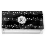 Musical Notes Vinyl Checkbook Cover (Personalized)