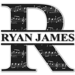 Musical Notes Name & Initial Decal - Custom Sized (Personalized)