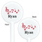 Musical Notes White Plastic 5.5" Stir Stick - Double Sided - Round - Front & Back