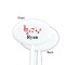 Musical Notes White Plastic 7" Stir Stick - Single Sided - Oval - Front & Back