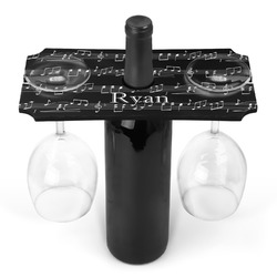 Musical Notes Wine Bottle & Glass Holder (Personalized)