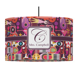 Abstract Music 12" Drum Pendant Lamp - Fabric (Personalized)
