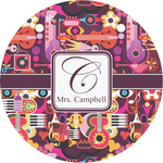 Abstract Music Multipurpose Round Labels - 4" (Personalized)