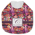 Abstract Music Jersey Knit Baby Bib w/ Name and Initial