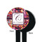 Abstract Music Black Plastic 7" Stir Stick - Single Sided - Round - Front & Back