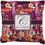 Abstract Music Faux-Linen Throw Pillow 20" (Personalized)