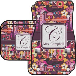 Abstract Music Car Floor Mats Set - 2 Front & 2 Back (Personalized)