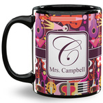 Abstract Music 11 Oz Coffee Mug - Black (Personalized)