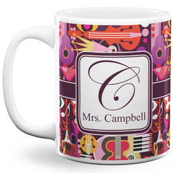 Abstract Music 11 Oz Coffee Mug - White (Personalized)