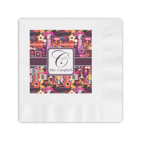 Custom Abstract Music Coined Cocktail Napkins (Personalized)